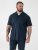 D555 Connor Stretch Cuban Collar Resort Short Sleeve Shirt Navy - Srajce - Moške srajce za Močnejše Postave