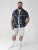 D555 Corden Hawaiian AOP Cuban Collar Resort Short Sleeve Navy - Srajce kratek rokav - 