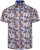 Kam Jeans 6060 Palm Tree and Surf Boards Short Sleeve Shirt White - Srajce - Moške srajce za Močnejše Postave