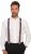 JP1880 Suspenders with Adjustable Length Burgundy Red - Modni dodatki - 