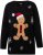 Ulla Popken Gingerbread Man Christmas Sweater Black - Puloverji & jopice - 
