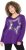 Ulla Popken Sequined Star Rolled Edge Sweater Dark Purple - Puloverji & jopice - 