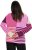 Ulla Popken Patchwork Striped Long Sleeve V-Neck Sweater Raspberry - Puloverji & jopice - 