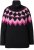 Ulla Popken Neon Alpine Pattern Long Sleeve Turtleneck Sweater Light Pink - Puloverji & jopice - 