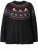 Ulla Popken Norwegian Style Christmas Sweater Black - Puloverji & jopice - 