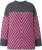 Ulla Popken Graphic Stripe Long Sleeve Turtleneck Sweater Flamingo - Puloverji & jopice - 