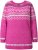 Ulla Popken Norwegian Style Pastel Tone Long Sleeve Sweater Summer Berry - Puloverji & jopice - 