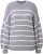 Ulla Popken Oversized Striped Balloon Sleeve Sweater Grey Melange - Puloverji & jopice - 