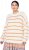 Ulla Popken Oversized Striped Balloon Sleeve Sweater Off-White - Puloverji & jopice - 