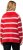 Ulla Popken Stripe Fine Knit Turtleneck Sweater Light Red - Puloverji & jopice - 