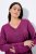 Ulla Popken Soft Fine Knit Pullover V-Neck Sweatshirt Dark Lilac - Puloverji & jopice - Udobni puloverji in pletenine