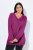 Ulla Popken Soft Fine Knit Pullover V-Neck Sweatshirt Dark Lilac - Puloverji & jopice - Udobni puloverji in pletenine