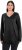 Ulla Popken Casual V-Neck Long Sleeve Sweater Black - Puloverji & jopice - 
