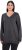 Ulla Popken Casual V-Neck Long Sleeve Sweater Charcoal Grey Melange - Puloverji & jopice - 