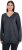 Ulla Popken Casual V-Neck Long Sleeve Sweater Navy Blue - Puloverji & jopice - 