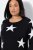 Ulla Popken Glitter Stars Soft Knit Sweater Black - Puloverji & jopice - Udobni puloverji in pletenine