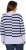 Ulla Popken Split Stripe Long Sleeve V-Neck Sweater Blue Grey - Puloverji & jopice - 