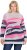 Ulla Popken Landscape Stripe Sweater Light Grey Melange - Puloverji & jopice - 