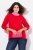 Ulla Popken Color Block Long Sleeve Sweater Lychee - Puloverji & jopice - Udobni puloverji in pletenine
