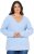Ulla Popken Long Sleeve V-Neck Ribbed Knit Sweater Light Blue - Puloverji & jopice - 
