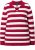 Ulla Popken Striped Polo Collar Long Sleeve Sweater Ruby Red - Puloverji & jopice - 