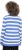 Ulla Popken Striped Polo Collar Long Sleeve Sweater Aegean Blue - Puloverji & jopice - 