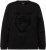Ulla Popken Flock Print Long Sleeve Crew Neck Sweatshirt Black - Puloverji & jopice - 