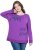 Ulla Popken Magnifique Split Style Sweatshirt Purple - Puloverji & jopice - 