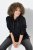 Ulla Popken Chain Fringe Smooth Fleece Sweatshirt Black - Puloverji & jopice - Udobni puloverji in pletenine