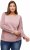 Ulla Popken Mixed Knit Patch Look Sweatshirt Old Pink - Puloverji & jopice - 