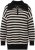 Ulla Popken Striped Troyer Collar Sweater Black - Puloverji & jopice - 