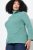 Ulla Popken Asymmetric Zipper Turtleneck Sweater Green - Puloverji & jopice - Udobni puloverji in pletenine