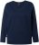 Ulla Popken Stripe Panel Long Sleeve V-Neck Sweatshirt Navy - Puloverji & jopice - 