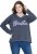 Ulla Popken Houston Textured Lettering Sweatshirt Navy - Puloverji & jopice - 