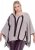 Ulla Popken Brushstroke Knit Poncho Beige - Puloverji & jopice - 