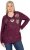Ulla Popken Metallic Print Extra Soft Christmas Sweatshirt Dark Wine Red - Puloverji & jopice - 
