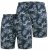 D555 Cleethorpes Hawaii Printed Swimshorts Navy - Kopalne hlače - Moške Kopalne Hlače za Močnejše postave