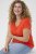 Kaffe Curve Jena V-Neck T-Shirt Grenadine Red - Majice - 