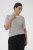 Kaffe Curve Lizzy Knit T-Shirt Chalk/Midnight Fine Stripe - Majice - 