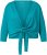Ulla Popken Versatile Surplice Wrap Tie Hem Bolero Top Teal - Majice - 
