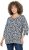 Ulla Popken Floral 3/4 Sleeve V-Neck A-Line Tee Navy - Majice - 