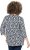 Ulla Popken Floral 3/4 Sleeve V-Neck A-Line Tee Navy - Majice - 