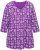 Ulla Popken Snowflake Print 3/4 Sleeve A-Line Tee Dark Purple - Natisnjene majice za ženske - 