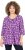 Ulla Popken Snowflake Print 3/4 Sleeve A-Line Tee Dark Purple - Natisnjene majice za ženske - 