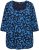 Ulla Popken Scribble Print Square Neck 3/4 Sleeve Tee Navy - Natisnjene majice za ženske - 