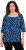 Ulla Popken Scribble Print Square Neck 3/4 Sleeve Tee Navy - Natisnjene majice za ženske - 