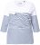 Ulla Popken Paper Boat Print 3/4 Sleeve Tee Snow White - Natisnjene majice za ženske - 