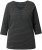 Ulla Popken Glitter Stripe 3/4 Sleeve Tee Anthracite - Natisnjene majice za ženske - 