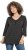 Ulla Popken Glitter Stripe 3/4 Sleeve Tee Anthracite - Natisnjene majice za ženske - 