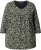 Ulla Popken Pleated Floral Print 3/4 Sleeve Tee Pond Green - Natisnjene majice za ženske - 